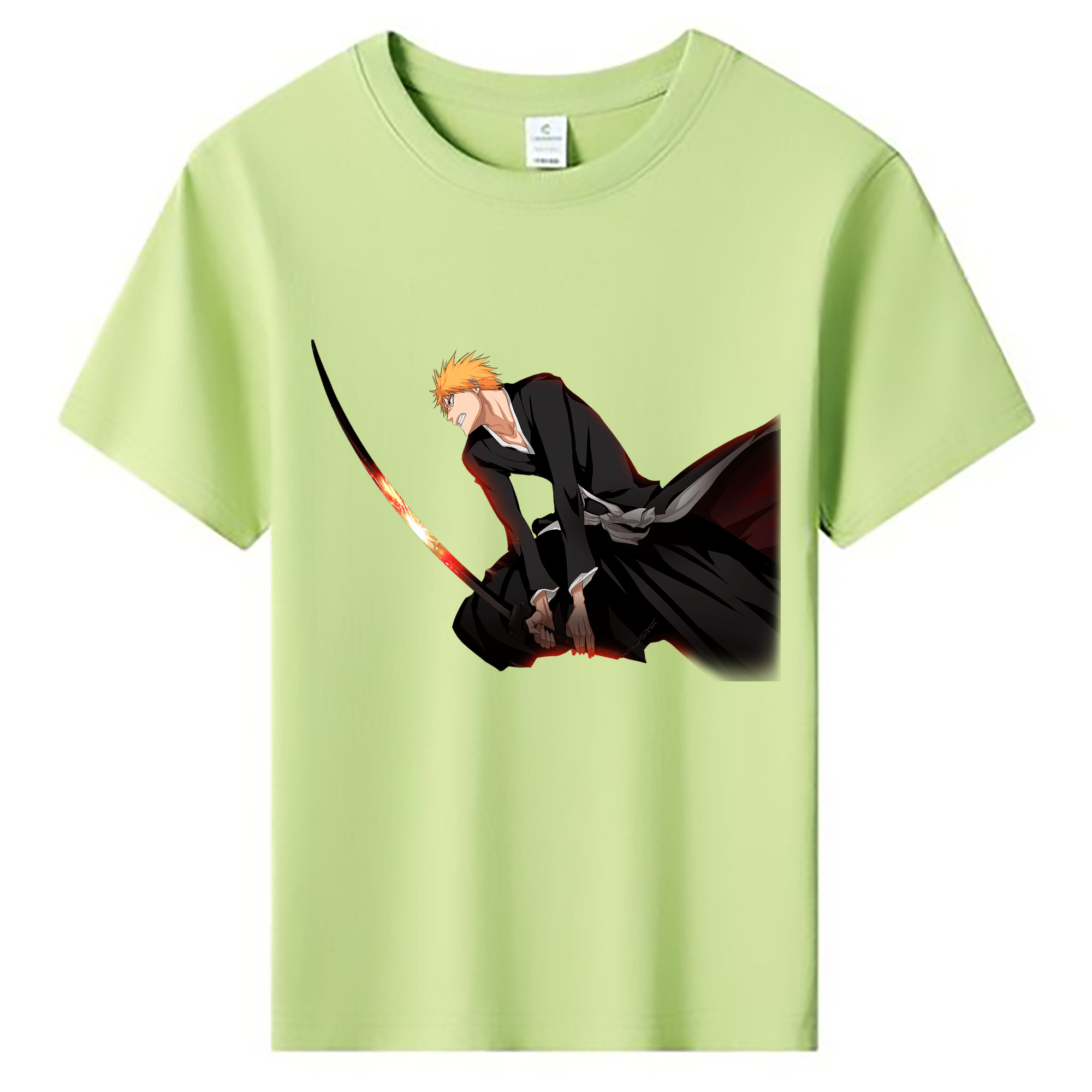 （画像用） ブリーチ 黒崎一護（くろさき いちご）BLEACH Kurosaki Ichigo 綿100％キッズTシャツ（フロントプリント）